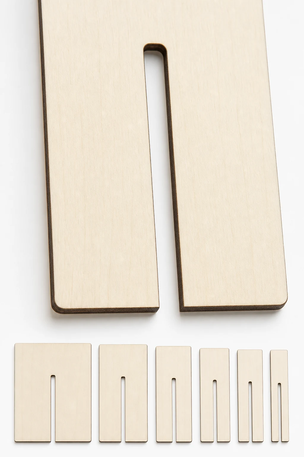 Close view of the pale wood and open slot