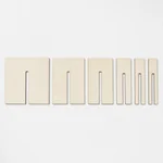 Six slotted boards arranged by width