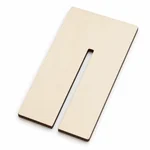 Close-up of one wooden bow board with an open-bottom slot