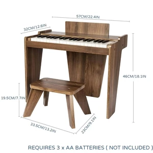 Piano digital de madera de 37 teclas con taburete