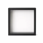 Single black deep display frame showing its square-edged front