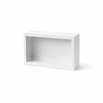 White wooden deep-box frame with an empty display space