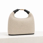 Bolsa hobo de meia-lua com trama